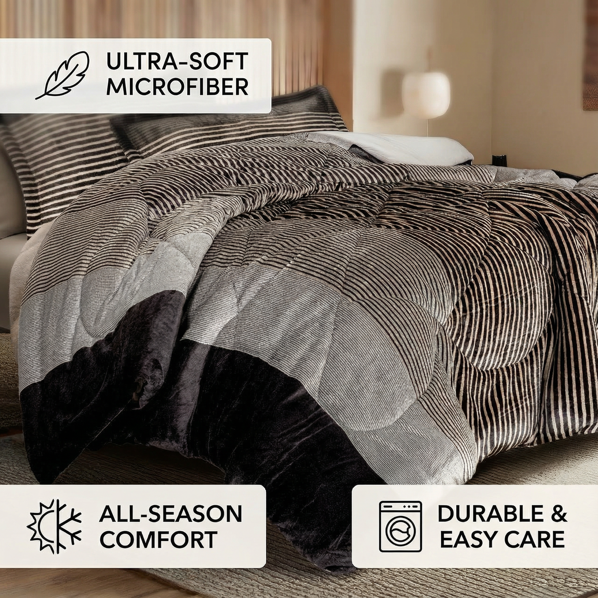Printed Stripes Comforter