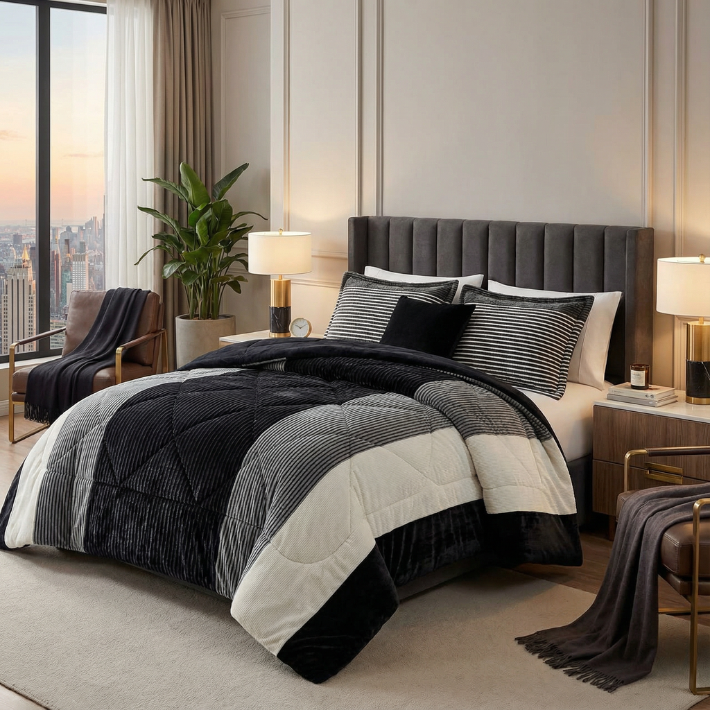 Printed Stripes Comforter