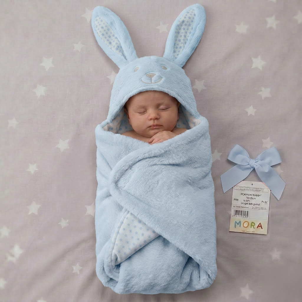 Mora Baby Pompon Rabbit Blanket Model P88