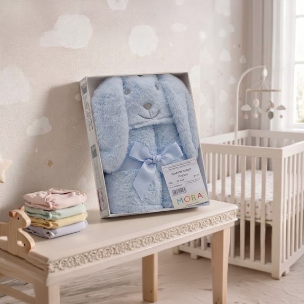 Mora Baby Pompon Rabbit Blanket Model P88