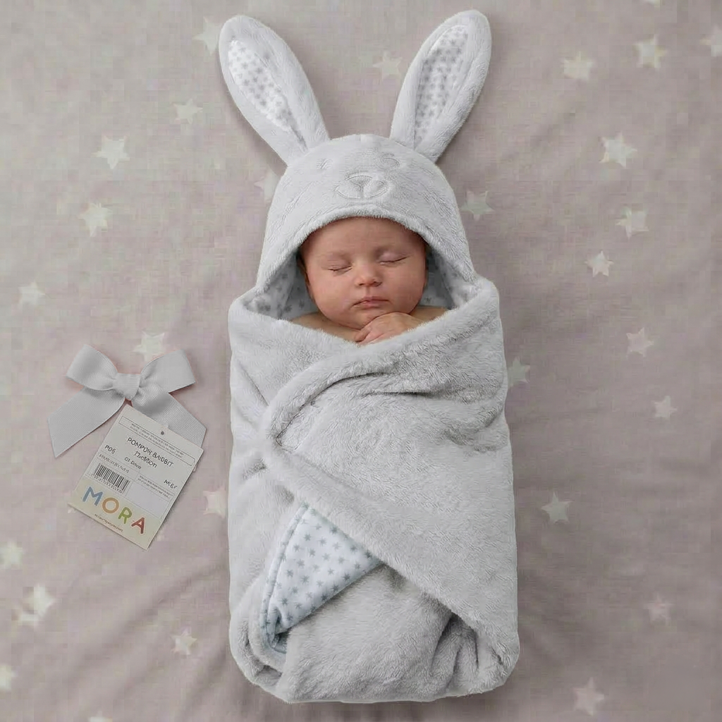 Mora Baby Pompon Rabbit Blanket Model P88