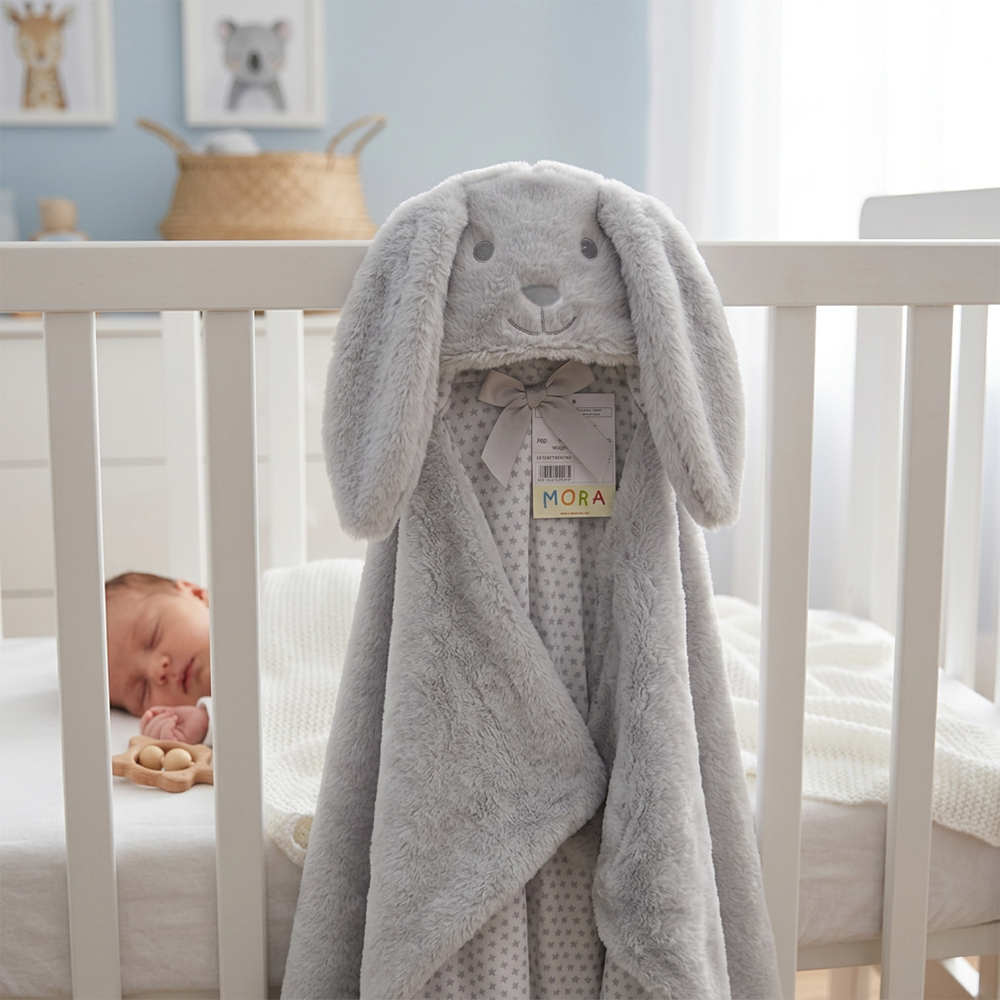 Mora Baby Pompon Rabbit Blanket Model P88