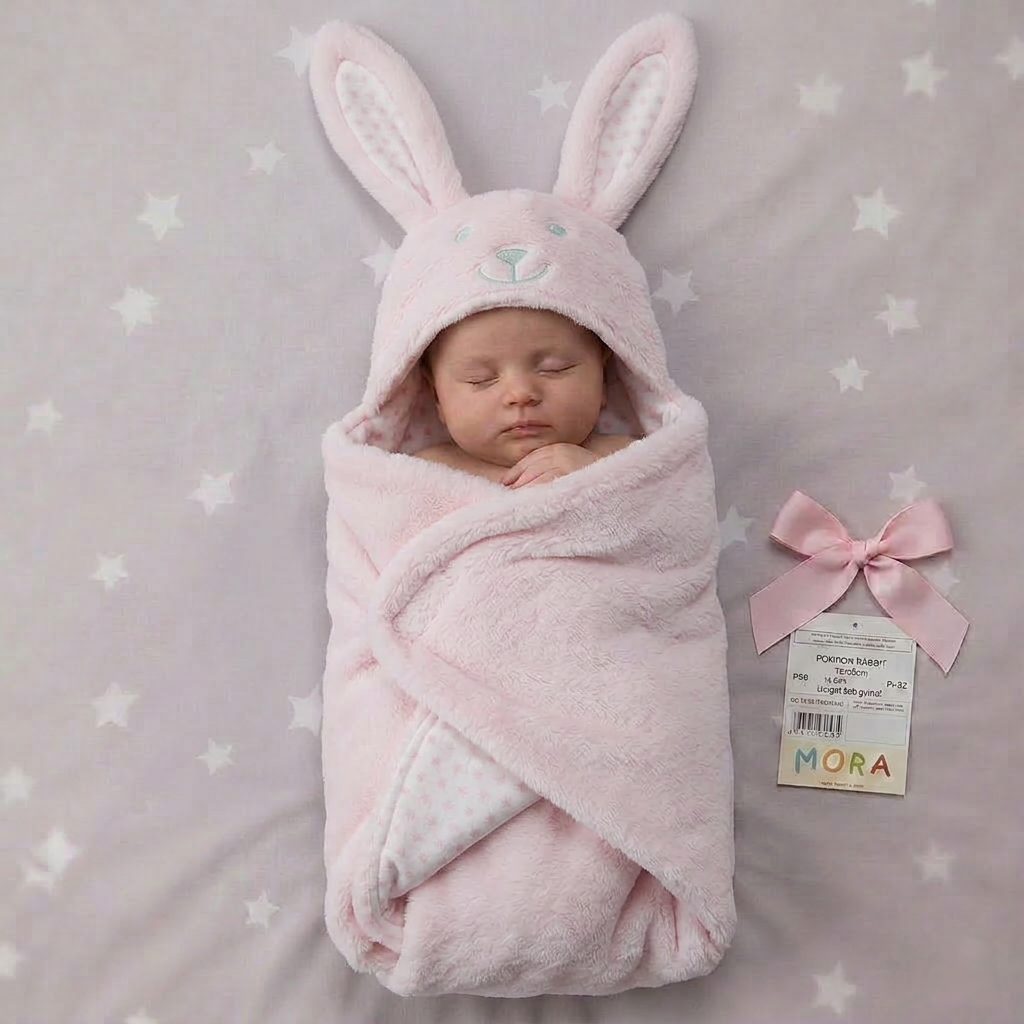 Mora Baby Pompon Rabbit Blanket Model P88