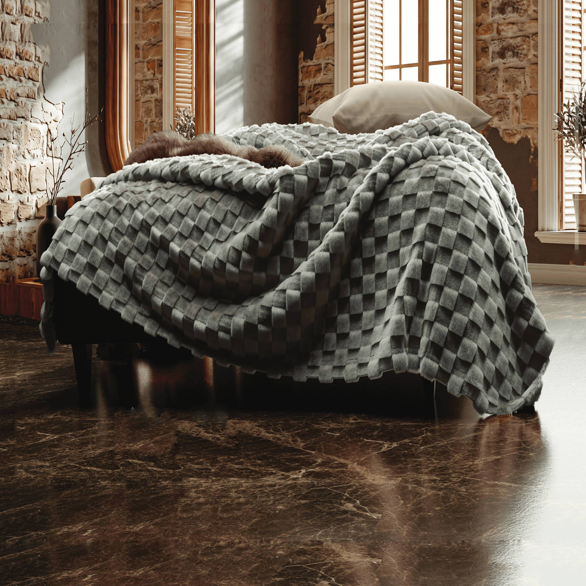Pacha home Tala Jacquard Shreba Plaid Blanket