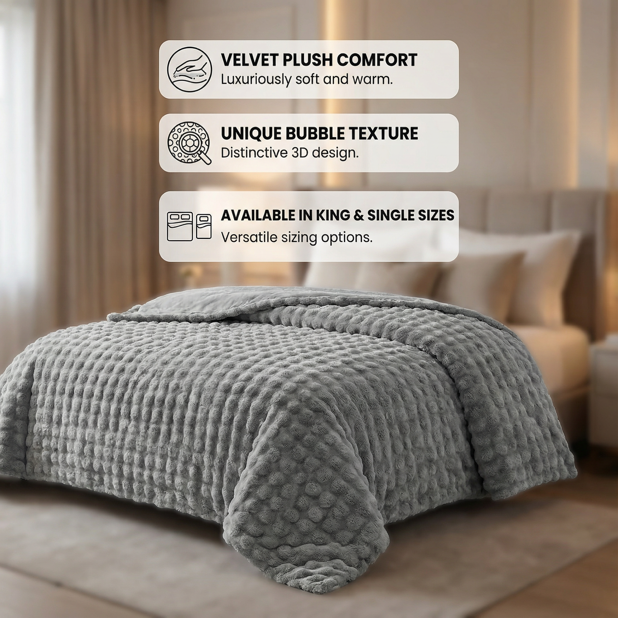 بطانية فقاعات كبيرة من باشا هوم