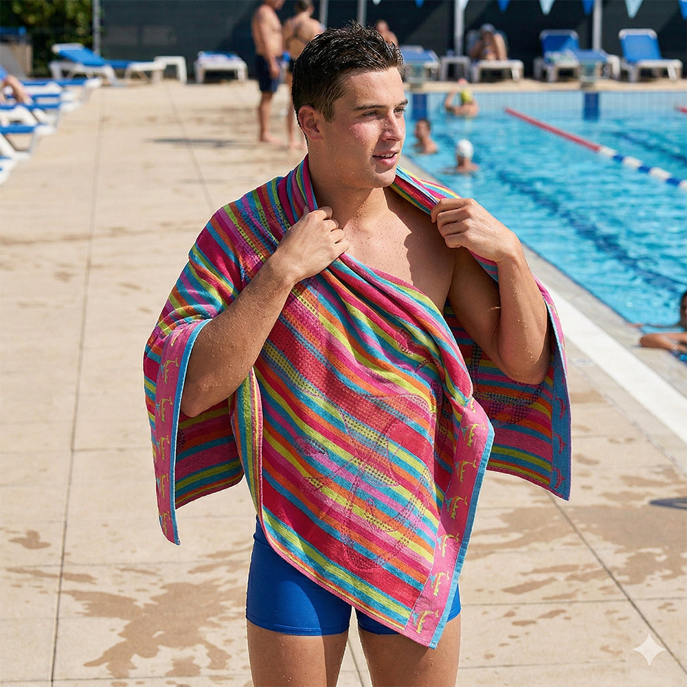 Pacha Home multicolor Cotton Beach towel - Size 95 x 175 cm