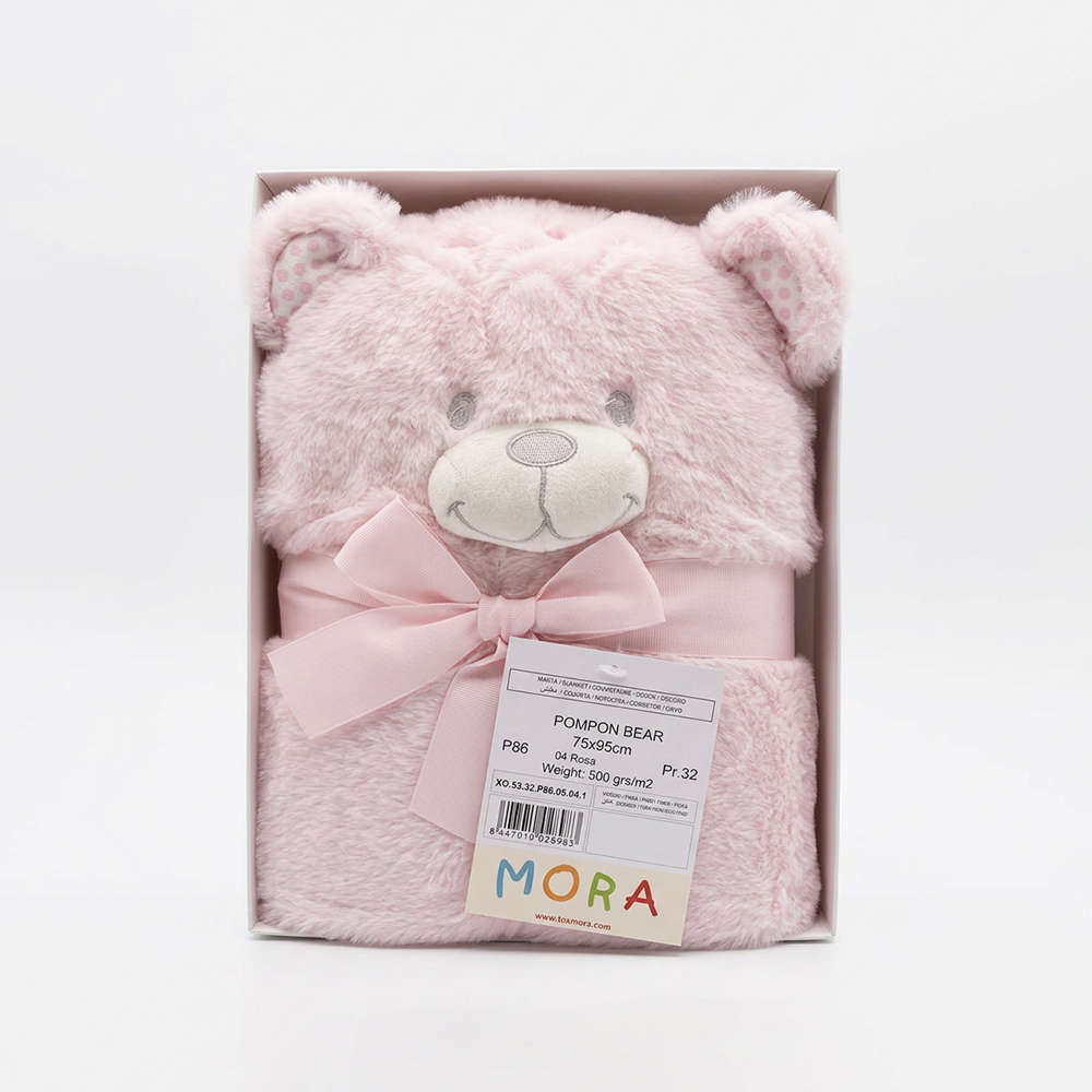 Mora Baby Pompon Bear Blanket Model P86