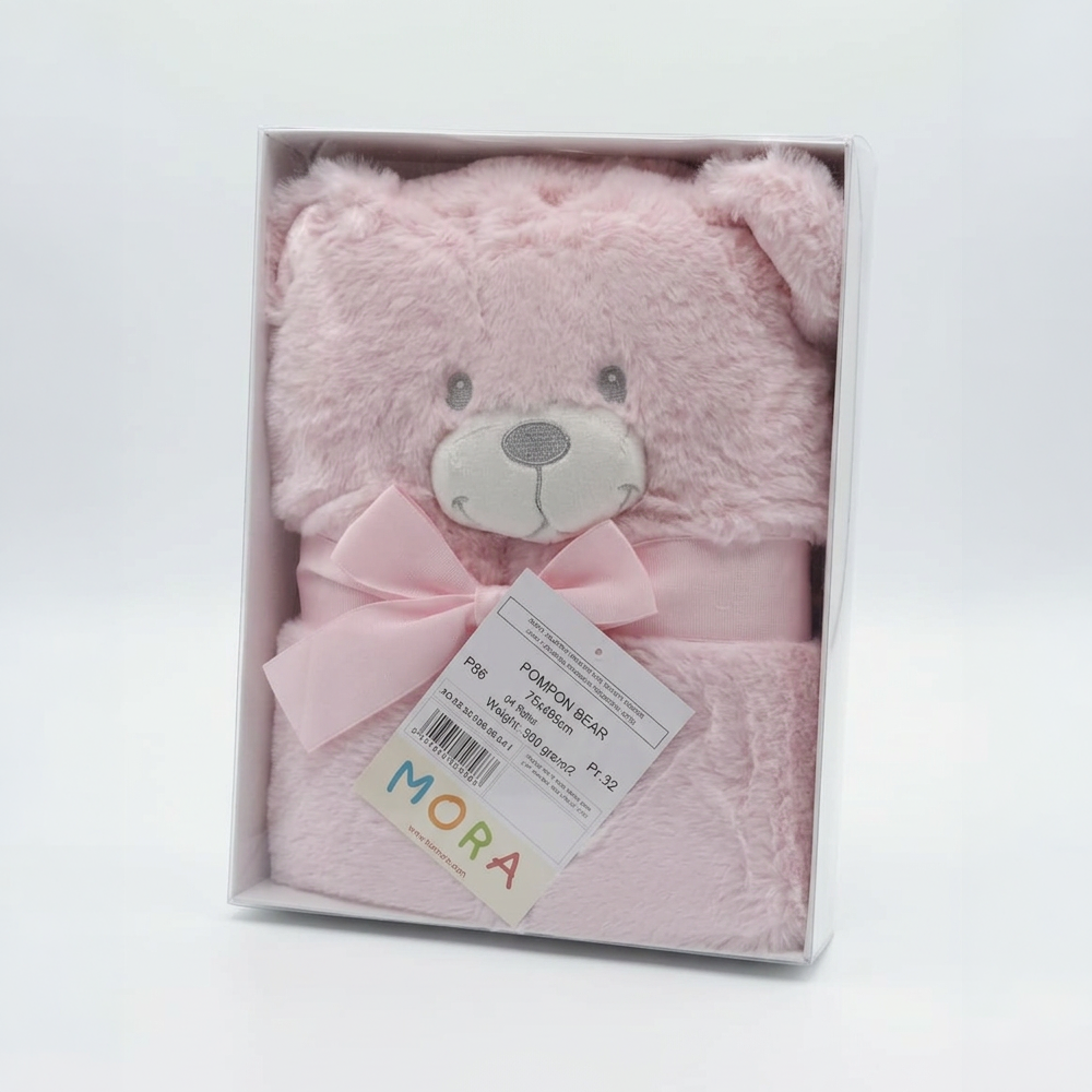 Mora Baby Pompon Bear Blanket Model P86