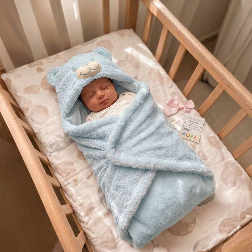 Mora Baby Pompon Bear Blanket Model P86